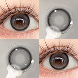 1 Pair(2pcs) Purple/Green/Brown/Black/Grey Comfortable Color Contact Lenses Without Irritation For Girls With Degree
