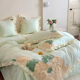 Cotton Bedding Set Lemon Pattern Bed Linens Print Sheet Pillowcase Duvet Cover Set Underwear