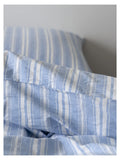 Fre Cotton Waed Stripe Bedding Set Pure Cotton Color Woven Bed eet Quilt Cover Pillowcase Comforter Cover Tee Piece Set