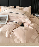 160S Pure Cotton European Luxury Solid Color Hotel Style Bedding Set Queen King Duvet Cover Set Flat/Fitted Bed Sheet Pillowcase