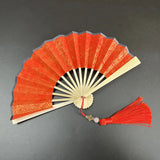 Blank Paper Fold Fan Red Folding Hand Held Fan Pink Mini  Japanese Foldable Fan for Kids DIY Wedding Decoration