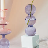 Floriddle Glass Candlesticks Lilac Candle Holders Wedding Table Centerpieces Nordic Home Decoration Christmas Gift