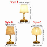 Nordic Style LED Table Lamp Vintage Touch Control Small Night Light USB Rechargeable Eye Protection Atmosphere Lamp Bathroom