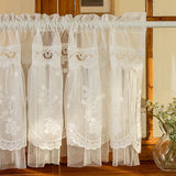 White Lace Short Curtain Double-layer Bookcase Enclosure Kitchen Door Curtains Cafe Livingroom Window Kitchen Half Curtain Decor