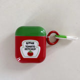 Cartoon Cute Red Tomato Salad Ins Soft Silicone Earphone Case For AirPods 1 2 3 4 AirPods Pro 2 Shockproof Fundas With keychain