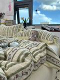Fre Small Floral 8m Cotton Bedding Set Quilt Cover Pure Cotton Bed Canopy Four Piece Bedding Set Double Layered Weave