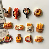 6Pcs/12pcs Miniature Resin Food Refrigerator Magnets Home Decor Magnets Food Magnets Decor Magnets