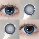 2PCS Yearly New Blue Contact Lenses Colored with Prescription Korean Student Beauty Pupils Cosmetics Fashion Contacts