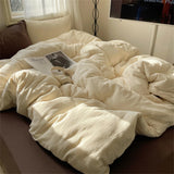 Solid Color Bedding Set Soft Duvet Cover Set With Sheet Bedroom Decor Skin Friendly Single Double Four Piece Set Home Textiles