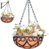 Resin Plastic Hanging Basket Planter for Indoor Outdoor Plants Wall Mounted Decorative Flower Pot with Durable Hanging Planter