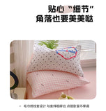 Korea Style Bedding Set Purple Heart Washed Cotton Soft Duvet Cover Skin-friendly Quilt Cover Bed Sheet Pillowcase Home Textiles