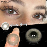 1 Pair Grace Series Colored Contact Lenses Natural Brown Pupils Eyes Soft lenses Gray Soft Contacts 14.50mm