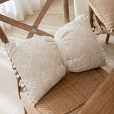 Romantic lace frill cushion cover white lace pillowcase decorative lotus edge throw pillow cover
