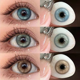 1pair Blue Green Gray Brown Color Contact Lenses Iris Circle Lens 14.2mm Fastshipping