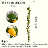 Artificial lemon wreath with green plants home door wall cover wedding holiday party dining table decoration