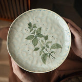 Cake Plate Water Ripple Ceramic Dinner Plates Round Microwave Safe Pasta Plate Stackable Dessert Plate Kitchen Use