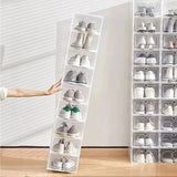 6pcs Transparent Shoe Boxes Stackable Shoe Storage Case Dustproof Plastic Shoes Box Shoes Sneaker Furniture Organizers Boxes