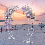 2Pcs Moon Arch Stand,2m/78.7in Height – Elegant Crescent Shaped Wedding Backdrop Frame, Multipurpose Double Bar Support Structure