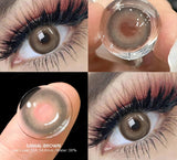 1pair Natural Contact Lenses with Diopters Colored Lenses 0 to -6.00 Degrees Graduation Blue Pupils Myopia Lenses Eyes