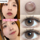 Pink Contact Lenses Myopia Color Contact Lenses for Eye with Diopters Natural Grey Brown Eye Color Lenses Blue Lens 2PCS