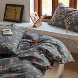 Floral Rose Cotton Bedding Set 4-Piece Pure Cotton Bed eet Cover Duvet Cover Country Sle Korean System Turtle Mister Brand
