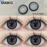 1Pair Color Contact Lens Pupils Nature High Quality Myopic Blue Black Eyes - 0.00 to- 8.00 Diopter Lenses