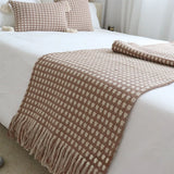 Thickened Handmade Tassel Bed Towel Soft Skin Friendly Sofa Towels Bedding with Dust-proof Decorative Cloth Bedroom Tail Blanket