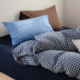 Ikeehome  Mixed Color Cotton Bedding Set Plain Cotton Waed Fabric Color Woven Design Dormi Tee Piece Set Pure Cotton Bed Canopy