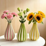 1/2pcsINS Striped Ceramic Vase,Nordic Minimalist Decor Vase,Color Striped Porcelain Vase,Creative Home Decoration Vase Ornaments