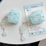 Case For AirPods 4 2 3 Pro 2 EarBuds Blue Fish Star Fresh Earphone funda with Keyring For AirPod 4 Pro2 Headset Bags Accessories