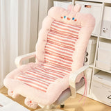 Stripe Cartoon Student Chair Cushion Quilted Double-sided Use Integrated Backrest Cushions Computer Chair Anti Slip Seat Pad
