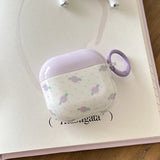 Pink Purple Blue Rose Flower Soft Headphone Protection Cover Case For Apple AirPods 1 2 3 4 Pro 2 Cases Coque Cute Love Pendant