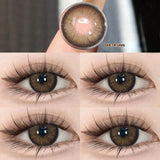 1 Pair Natural Contact Lenses For Eyes Color Beauty Pupils with Diopter Soft Round Korean Lenses Grow Eye Free Shipping