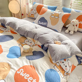 New Class Duvet Cover Knitted Cotton Printing Small Fresh King Size Queen Size Set Bed Sheet Bed Hat 4Pcs Set
