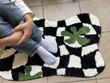 Plaid Irregular Kitchen Rugs Soft Fluffy Tufting  Carpet Rugs Non-Slip Abosrbent Bathroom Floor Mat Bedroom  Toilet Door Carpet