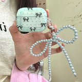 Ins 3D Pearl Bow Knot Case For Airpods Pro 2nd 3rd Generation Butterfly Summer Soft Cover For AirPods 1 2 3 With Pearl Keychain