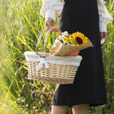 Oval Pastoral Willow Woven Handwoven Storage Basket Fruit Basket Egg Basket Vegetable Basket Picnic Basket