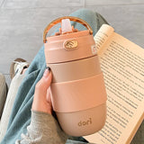 380ml Women's Small Thermal Water Bottle With Handle,Double-layer Stainless Steel Vacuum Flasks,Drinking set,Pocket Thermos Cup