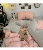 Solid Color Bedding Set Twin Full Queen Size Bed Flat Sheet Soft Kids Adults Duvet Cover Set Quilt Cover Pillowcases Bed Linen