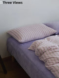 Thiened Milk Velvet Bedding Set Winter Warm Double-Sided Fce Duvet Cover Purple Velvet Bedding Kit for Cold Weather