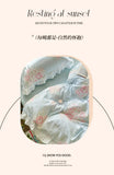 4Pcs Korean Princess Style Floral Ruffles Bedding Set Single Queen Size Soft Skin-friendly Washed Cotton Duvet Cover Pillowcase