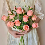 30 Simulated Roses Realistic Touch with Fake Flowers Valentine's Day DIY Wedding Party Home Decoration Pink Rose Eternal Flower