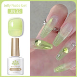 Transparen Gel Nail Polish Pink Jelly Nude Semi Transparent French Nail Camouflage UV Gel Varnish Soak Off Nail Art