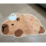 Cute Tufting Capybara Bathroom Mat Tufted Cartoon Bedrooom Rug Bedside Carpet Soft Floor Anti-Slip Pad Aesthetic Home Decor