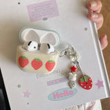 Case for Apple AirPods Pro 2 Protection Cover Lovely Fruit Strawberry Pendant Headphone Cases for AirPods 4 3 2 1 Pro 3nd Fundas