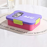 Microwavable Compartment Bento Box Food Grade Plastic Portable Leakproof Lunch Container with Spoon for Students Office Workers