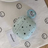 Mint Green Star Silicone Earphone Case For Apple AirPods 4 Protection Cover With Keychain For AirPods 1 2 3 Pro 2 Cover Coque