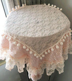 Handmade Lace Tablecloth Bedside Table TV Safe Cover Towel Printer Korean Pastoral Style Creativity Home Decoration Dust Cover