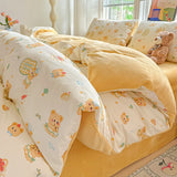 Ikeehome  new pure cotton cotton milk fleece thermal single quilt cover household dormitory bedding, no pillowcase and bed sheet