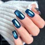 10ml Imperial Green Cat Magnetic Gel Nail Polish Spring Summer Sparkling Glass Bead Soak Off Christmas Decoration
